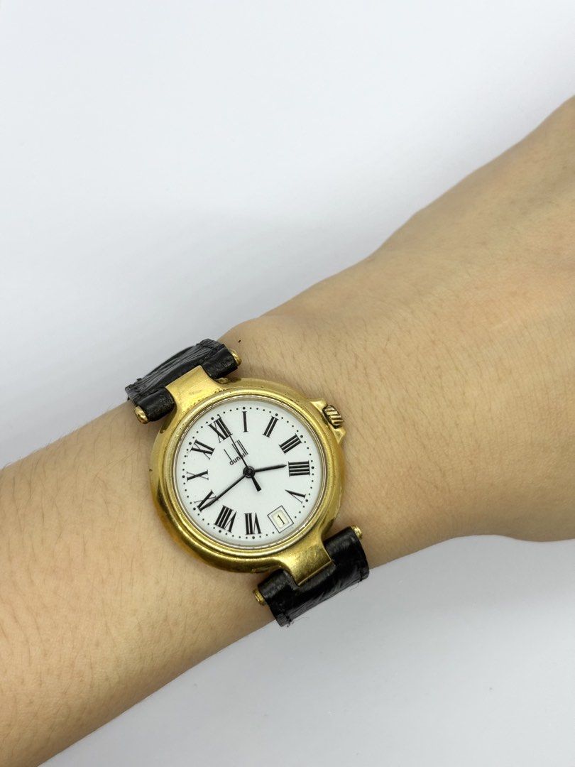 Dunhill Millenium dress watch (Category: Luxury Watches) located in Iloilo. Submitted by sanfinowatches (Listing ID 1470281254, Image 3). Description: 1990s Dunhill Aftermarket strap. Original signed buckle Condition: Fair (visible wear traces and/or scratches) Watch only. No inclusions.