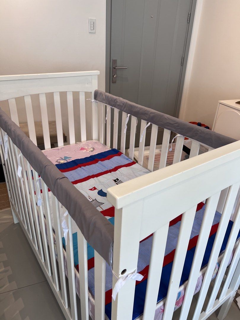 Dwelling 2in1 Wooden Crib (Category: Cots & Cribs) located in Muntinlupa City. Submitted by thriftpandamnl (Listing ID 1467424602, Image 2). Description: Selling our baby crib (bought from Baby Company) 🏷️ P3,000 ✔️Size 54in L x 31in W x 43in H ✔️Adjustable height ✔️Convertible to toddler bed ✔️No issues ✔️Sobrang ganda pa nito. Nilisan namin na parang 2nd baby namin ang gagamit ❤️ 📍Pick up location: Brgy Sucat, Muntinlupa.