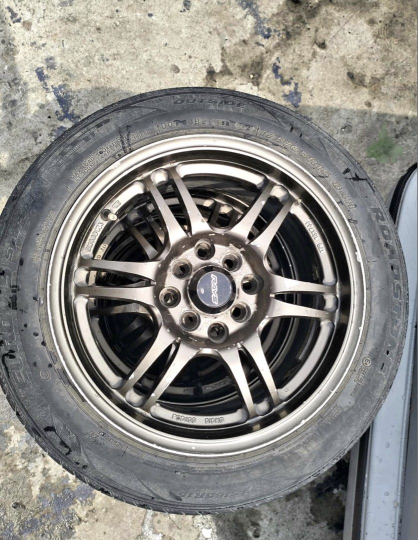 ENKEI MAGS (RPF1) (Category: Body Parts and Accessories) located in Manila. Submitted by jaburgos (Listing ID 1470185475, Image 1). Description: FOR SALE or FOR TRADE 🏷️ 14,000 (Negotiable) ‼️ENKEI MAGS (RPF1) ‼️ - MAGS & TIRES - 175x65x15 - 15x7 • TIRE BRAND - EUROVIS SPORTS (4PCS) • PRODUCTION DATE - 2021 • THREAD LIFE - 80% 💬 Direct PM for offers nang trade. 📍 Parañaque City.