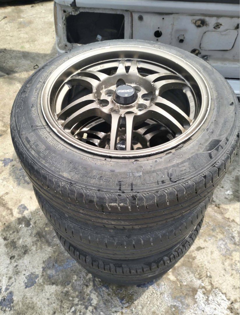 ENKEI MAGS (RPF1) (Category: Body Parts and Accessories) located in Manila. Submitted by jaburgos (Listing ID 1470185475, Image 2). Description: FOR SALE or FOR TRADE 🏷️ 14,000 (Negotiable) ‼️ENKEI MAGS (RPF1) ‼️ - MAGS & TIRES - 175x65x15 - 15x7 • TIRE BRAND - EUROVIS SPORTS (4PCS) • PRODUCTION DATE - 2021 • THREAD LIFE - 80% 💬 Direct PM for offers nang trade. 📍 Parañaque City.