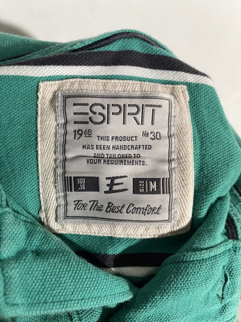 Esprit Green Striped Polo Shirt (Category: Tshirts & Polo Shirts ) located in Manila. Submitted by ratedseeker (Listing ID 1470264051, Image 3). Description: Esprit Green Striped Polo Shirt Size M (can fit Large) Authentic/legit Used but well taken care of Can do meetups (DLSU Taft area)/shipping (buyer shoulders sf) .