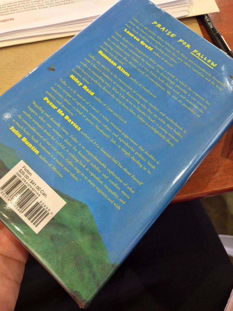 Fallow by Sarah Anderson (Hardcover) (Category: Storybooks) located in Manila. Submitted by calcifie (Listing ID 1470159943, Image 2). Description: Recently released, has plastic jacket (removable). Bought from Fully Booked last week and in perfect conditon. Posted = Available. Prices are firm unless you get more than 1 item. MOP: GCash, BPI Transfer, Wise (+5% transaction fee c/o buyer) MOD: LBC, Gogo Express, J&T Same Day delivery at buyers exp