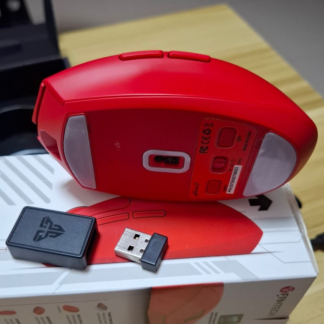 Fantech Aria II XD7 V2 1k Wireless Gaming Mouse (Category: Mouse & Mousepads) located in Makati City. Submitted by mrgrtteb (Listing ID 1470295941, Image 3). Description: FANTECH Aria II XD7 V2 1k Wireless Gaming Mouse in RED 3-mode wireless game mouse double 8K return rate PIXART3395 53g lightweight video game mouse Complete full box set. Lightly used, tested lang. Price: 4000 See last pic for more description. Loc: Makati Shipping/pickup c/o bu