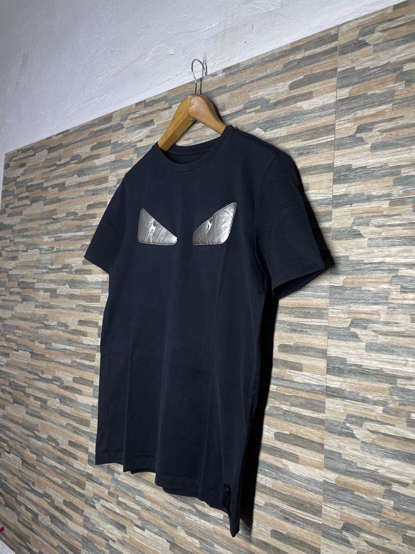 Fendi Silver Eyes Black Tee (Category: Tshirts & Polo Shirts ) located in Cabuyao City. Submitted by randelwru (Listing ID 1470156368, Image 3). Description: Fendi Silver Eyes Black Tee Size Medium Width 20 Length 27 Excellent Condition 560🏷️Pesos Cabuyao Laguna📍 .