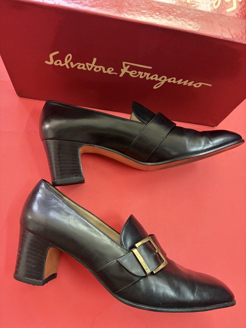 Ferragamo leather closed heels (Category: Loafers) located in Manila. Submitted by urbanwear (Listing ID 1470280990, Image 2). Description: .