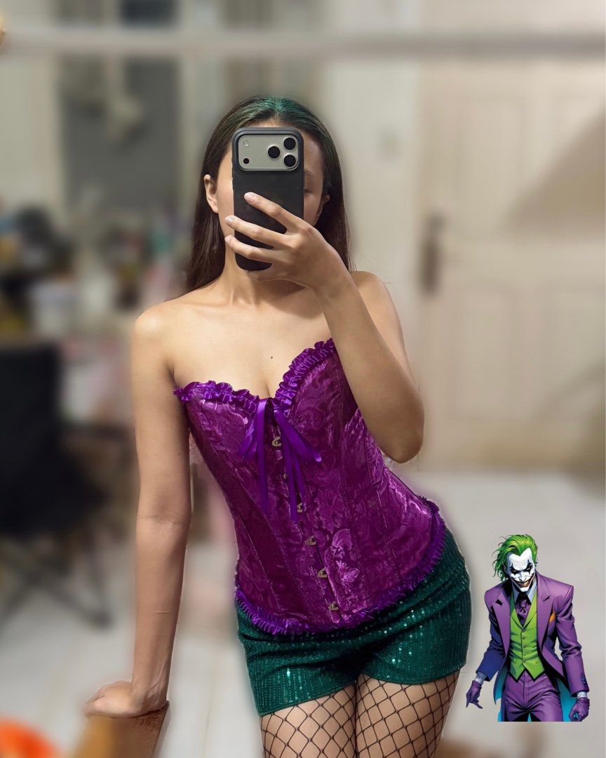 For Rent: Joker Halloween Custome (Category: Sets or Coordinates) located in Taguig. Submitted by _lovebyrose (Listing ID 1467681931, Image 3). Description: RESERVE NOW! EMBRACE THE CHAOS! 🃏 💜 Joker Costume Set Looking to bring that wild, iconic Gotham energy this spooky season? Rent this bold and stylish Joker set for your Halloween party, photoshoot, or villain cosplay! 💚 RENTAL PRICE: P1,500 (1-Day Rental) SIZE: Fits Extra Small (XS) to Sma