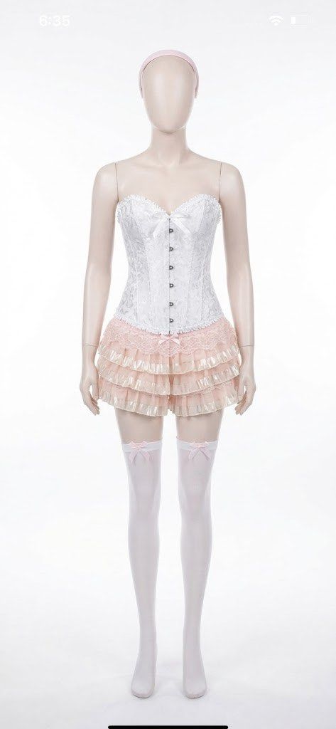 FOR RENT: Lil bo peep (Category: Sets or Coordinates) located in Manila. Submitted by cheetosiii (Listing ID 1470324475, Image 1). Description: Includes: Corset Ruffled short ( stockings not included ) .