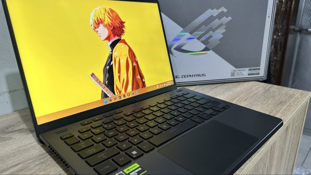 FOR SALE ASUS ROG GAMING LAPTOP (Category: Laptops & Notebooks) located in Manila. Submitted by silverpenguin.83a355 (Listing ID 1470281979, Image 1). Description: FOR SALE ASUS ROG GAMING LAPTOP Model: 14 Inch Asus ROG Zephyrus G14 GA402NU CPU: Ryzen 7 7735 HS 8-core/16-thread up to 4.7 GHz GPU: RTX 4050 32 GB RAM DDR5 5600 mhz 500 gb ssd Refresh Rate 165Hz COMPLETE WITH ORIGINAL CHARGER, ORIGINAL BOX, RECEIPT - PROOF HOW OLD IS THE ITEM 2024 na