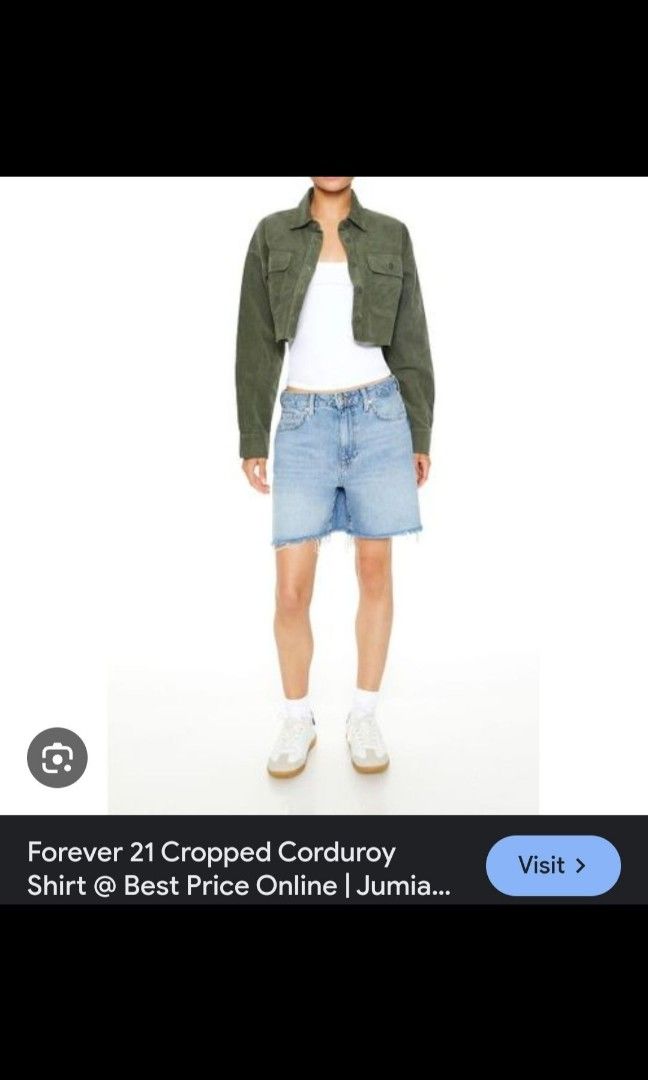 Forever 21 Cropped Corduroy Jacket (Category: Coats, Jackets and Outerwear) located in Manila. Submitted by PrinceDani.Clothing (Listing ID 1470186441, Image 2). Description: f21 black corduroy cropped jacket small on tag large fit 24in width 19in length excellent condition .