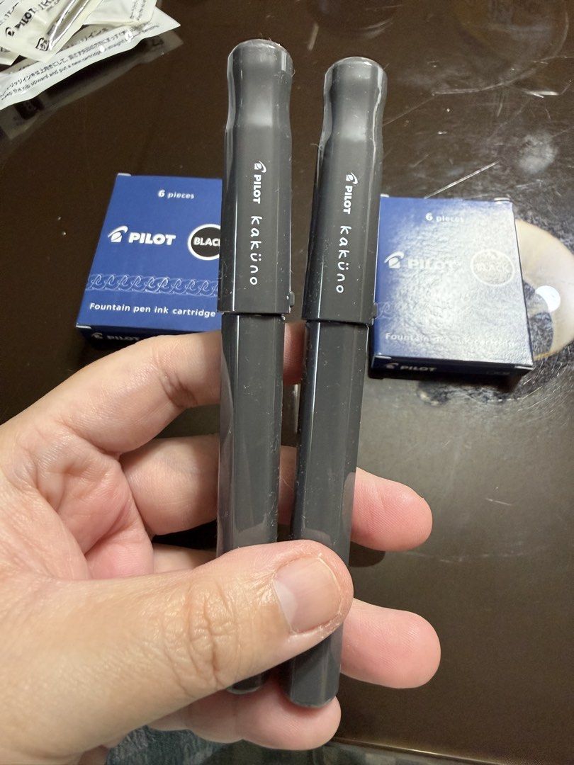 FOUNTAIN PENS (Category: Other Stationery & Craft) located in Paranaque City. Submitted by hamcynn (Listing ID 1470225064, Image 2). Description: RFS: Downsizing my collection and sticking mostly to black pens. 1. Platinum #3776 Century Laurel Green — ₱12,000 * Medium nib * Less than a month used * Complete with box, converter, and cartridge 2. Pilot Kakuno — ₱400 each (2 available) * Fine nib * Less than a month used * With 5 free ink cartridges