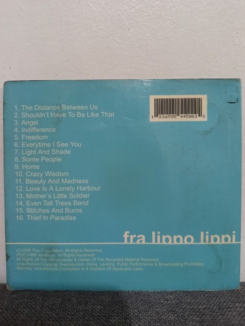 Fra Lippo Lippi Greatest Hits (Category: CDs & DVDs) located in Cavite. Submitted by bodega_ni_kiks11 (Listing ID 1470250374, Image 2). Description: Fra Lippo Lippi – Greatest Hits CD Pre-owned compilation CD featuring classic hits from Fra Lippo Lippi. Unofficial release. Please manage expectations and check photos for actual condition. Sold as-is..