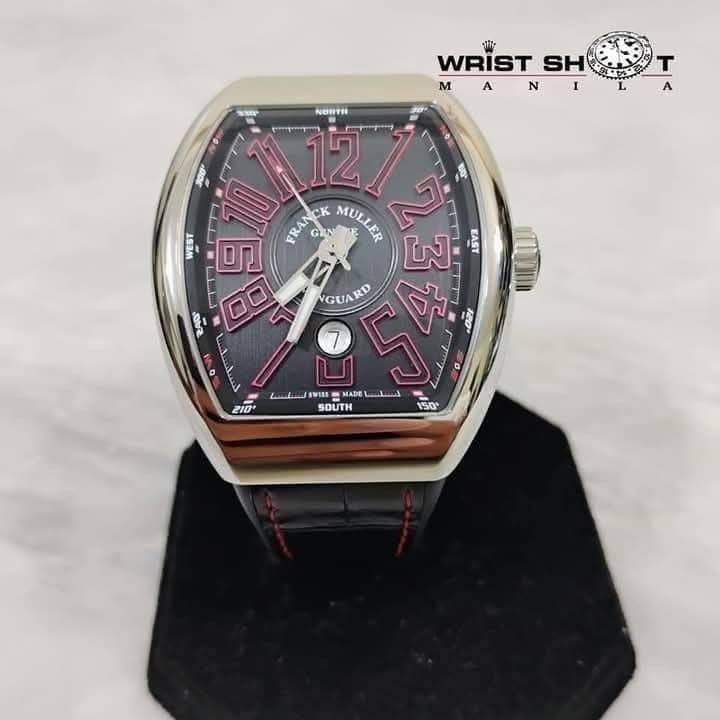 Franck Muller Vanguard (Category: Everything Else Others) located in Quezon City. Submitted by wristshotmanila (Listing ID 1470235348, Image 1). Description: Franck Muller Vanguard 325,500 pesos Reference : V45SCDT ACNR Complete set Steel steel Black Red Year : 2016 Case: 44mm Rating: 9/10 Foreign AD Case material: steel Crystal: sapphire Movement: automatic Unit, box, cleaning cloth, certificate red app: @wrist_shot_manila black app: @wristshotm