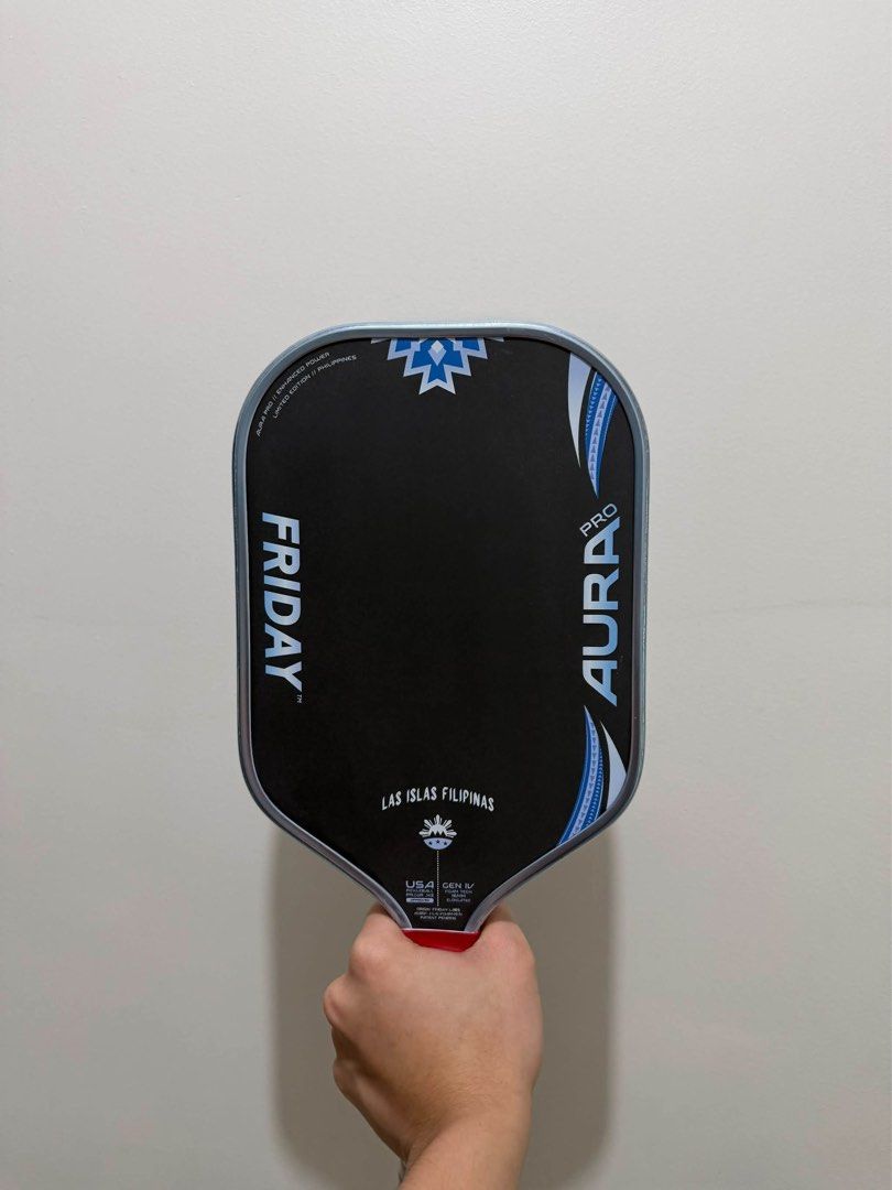 Friday Aura Pro - Limited Edition (Category: Racket and Ball Sports) located in Baguio. Submitted by jasjanmrie (Listing ID 1470144575, Image 1). Description: For sale: Friday Aura Pro Las Islas Filipinas - Perlas Used Twice Only No issue Inclusion: - Box and paddle cover - w/ edge guard since day 1 - w/ free overgrip (coockiegrips) Pm po sa interested @everyone.