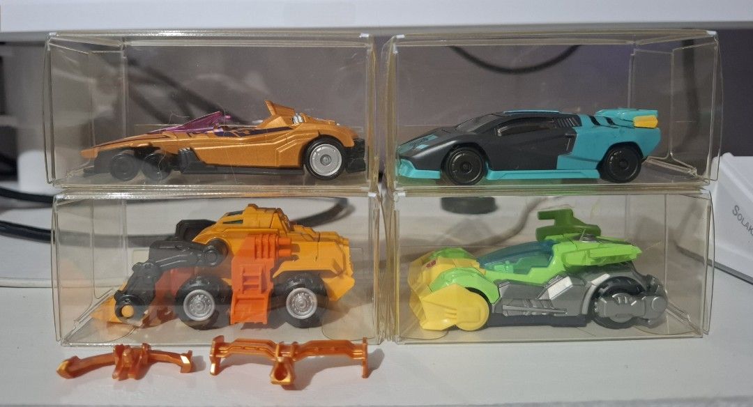 FS: Blokees Wheels TF Cars Set (Category: Vehicle & Diecast Models) located in Las Pinas. Submitted by speedy.caveman30 (Listing ID 1470295675, Image 1). Description: Selling Blokees Wheels TF Car Set. Displayed only in PVC Clear box, no issues. No card. C01 * Dragstrip (removed front and rear wings to fit in the PVC clear box, can be reattached) C02 * Scoop * SG Sideswipe * Springer Php 500 MOP: Gcash, Gotyme or BPI MOD: Lalamove, LBC or J&T Cro