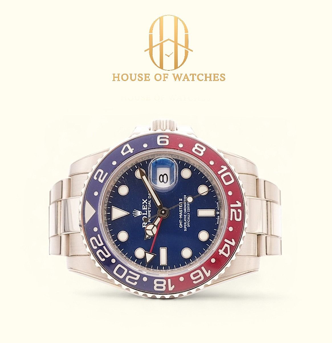 Full Factory Stickers Almost New 2020 Rolex Gmt Master II Pepsi Blue Oyster 126719BLRO 126719 Pepsi White gold (Category: Watches) located in Singapore. Submitted by houseofwatches.sg (Listing ID 1470162731, Image 1). Description: Stay connected with House of Watches! Full Factory Stickers Almost New 2020 Rolex Gmt Master II Pepsi Blue Oyster 126719BLRO Our Price: $48,850 SKU: HS24694 Brand: Rolex Reference: 126719BLRO Condition: Almost New Dated