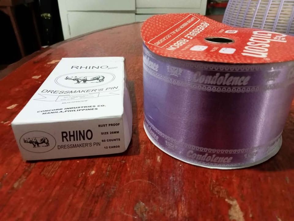 Funeral Pins and Condolence Ribbon Roll (Category: Craft Supplies & Tools) located in Cebu City. Submitted by cebu-garagesale (Listing ID 1470167208, Image 2). Description: Selling funeral pins and condolence ribbon roll, in great condition. For pick-up or delivery. Buyer will pay for shipping fees if for delivery. Location: Near San Carlos South Campus, CTS/CCMC. In Cebu City. Check out also our other items: https://garage-sale.pages.dev.