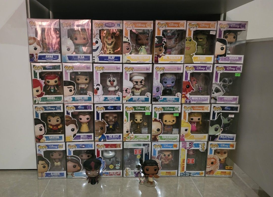 Funko Pop Disney Pixar TV Series (Category: Designer & Blind Box Toys) located in Manila. Submitted by charissee12319 (Listing ID 1470252791, Image 1). Description: ✨️Funko Pop Disney, Pixar, MHA, TV Series✨️ - Frozen Set (3pcs) - 1.5k - Tiana Set (3pcs) - 2k - Little Mermaid Set (5pcs) - 3k - Mulan Set (3pcs) - 2k - Beauty and The Beast Set (5pcs) - 6.5k - Aurora and Maleficent - 1.8k - Aladdin Set (3pcs plus Jafar no box) - 3k - Tamatoa and Moa