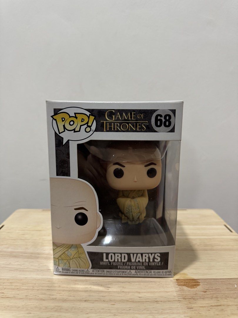 Funko Pop Game of Thrones GOT (Category: Designer & Blind Box Toys) located in Las Pinas. Submitted by krabbypatteeh (Listing ID 1470183550, Image 2). Description: - Items: Game of Thrones Funko Pop Yara Greyjoy (#66) - 7.5/10 Lord Varys (#68) - 8.5/10 Children of the Forest (#69) - 7.5/10 - Packaging: Original boxes NOOB - Perfect for: GoT fans and collectors looking to complete their set.