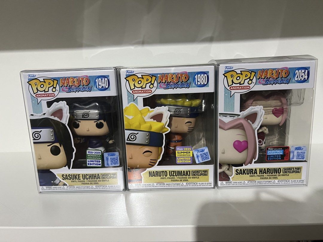 Funko Pop: Naruto Team 7 (Sasuke’s Paw Encyclopedia) (Category: Designer & Blind Box Toys) located in Pasig City. Submitted by allukaxkillua (Listing ID 1470219030, Image 1). Description: For Sale Funko Pop: Naruto Con Exclusives (Shared) - Sasuke’s Paw Encyclopedia Sasuke Naruto Sakura Price: ₱4000 *with protectors Location: Caniogan, Pasig City, Metro Manila MoD: Lalamove, Grab or any same day delivery booking app (buyer’s booking); J&T (paymen
