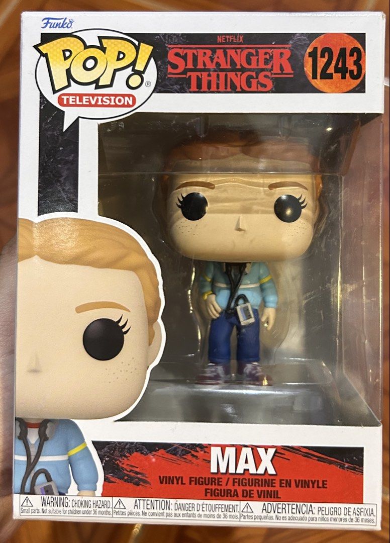 FUNKO POP STRANGER THINGS MAX 1243 (Category: Designer & Blind Box Toys) located in Pasig City. Submitted by ssalgnowk (Listing ID 1470187682, Image 1). Description: - Item: Funko Pop Television #1243 (Stranger Things - Max in Blue Jacket with Cassette Player) - Condition: Brand new in original window box packaging - Perfect for: Stranger Things fans and Funko Pop collectors - add ₱50 for protector.