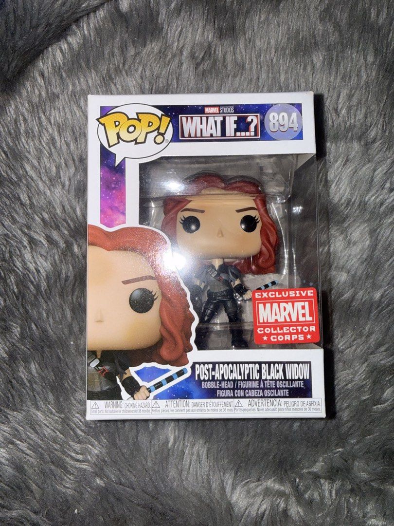 Funko Pop What If Post-Apocalyptic Black Widow 894 (Category: Designer & Blind Box Toys) located in Manila. Submitted by romanoffthereal (Listing ID 1470207279, Image 1). Description: - Item: Marvel What If Post-Apocalyptic Black Widow Vinyl Bobble-Head (#894) - Exclusive: Features the official Marvel Collector Corps exclusive sticker - Condition: Brand new in original packaging, box is clean and intact - Perfect for: Marvel fans and Funko Pop co