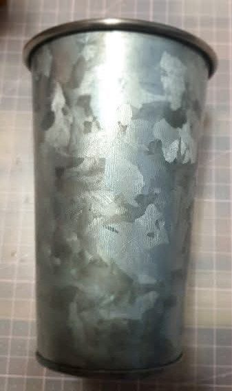 Galvanized Iron Cup Tumbler Metal Container (Category: Water Bottles & Tumblers) located in Mandaue City. Submitted by erin_grace (Listing ID 1470167406, Image 1). Description: - Material: Galvanized iron with rustic exterior and clean stainless steel interior - Size: Measures approximately 4 inches across the top rim - Multipurpose: Ideal for organizing pens, makeup brushes, or small kitchen utensils - Design: Sturdy construction featuring a vis
