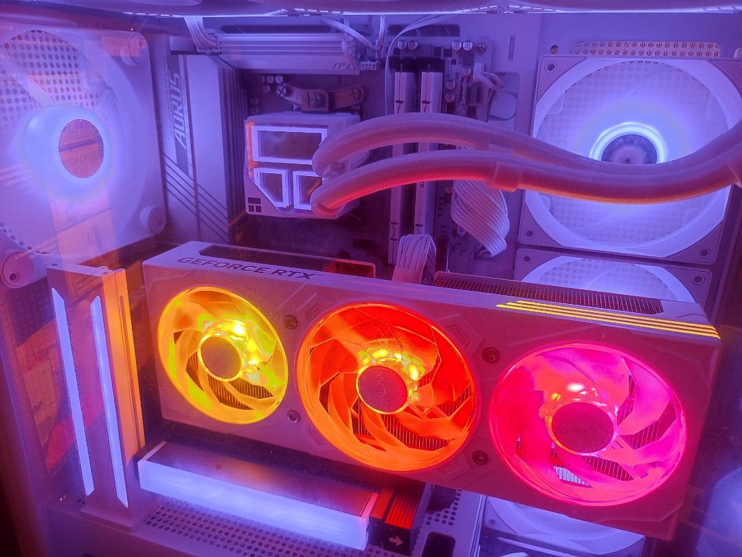 Gaming PC (Category: Desktops) located in Quezon City. Submitted by .D.C. (Listing ID 1470145628, Image 1). Description: BUNDLE SALE ONLY: MOBO-B650M AORUS ELITE AX ICE White RAM- G.Skill Ripjaws S5 32GB (2x16GB) 5600MHz DDR5 Kit of 2 White CPU - RYZEN 7 7800X3D Tray GPU - GALAX 5070 EX GAMER White Complete boxes and accessories PICKUP ONLY Pickup :North Olympus Subd Fairview/Novaliches Quezon City.