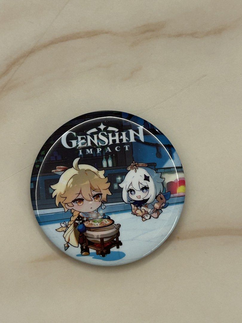 Genshin Impact Aether and Paimon Badge Pin, Toys & Collectibles, Fan ...