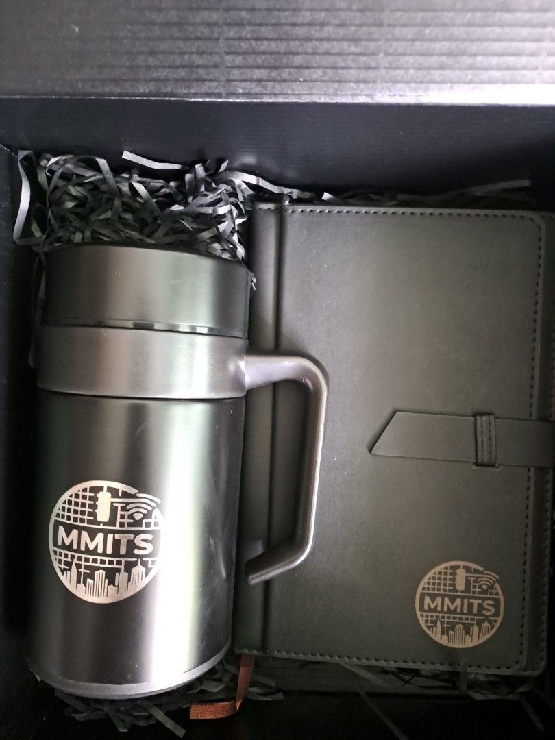 Gift box set Stationery and Mug black with box (Category: Stationery & School Supplies) located in Quezon City. Submitted by ph_araoh (Listing ID 1470175643, Image 1). Description: - Brand new, gift set insulated tumbler + leatherette notebook - with elegant black box - Black tumbler 6 hours hot/cold - with a matching black notebook lined pages and planner ─── Courier delivery available P75 shipping within Metro Manila NO COD. Payment first via I