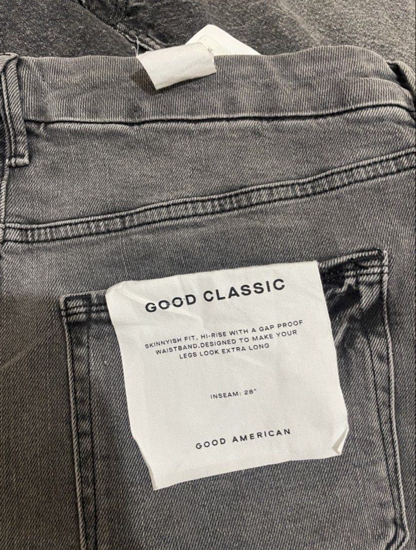 Good American Good Classic Jeans (Category: Jeans) located in Manila. Submitted by gigi9k (Listing ID 1470330896, Image 1). Description: - FOR SALE ❕ 🖤 BRAND NEW GOOD AMERICAN Slim Khloe Kardashians Brand Straight Jeans in Black 170 Style GCRH625TFT Size US18 - Waist 38-43 Bought in Nordstorm for 140 USD selling it for 2499php only 💕 RFS too big for me.