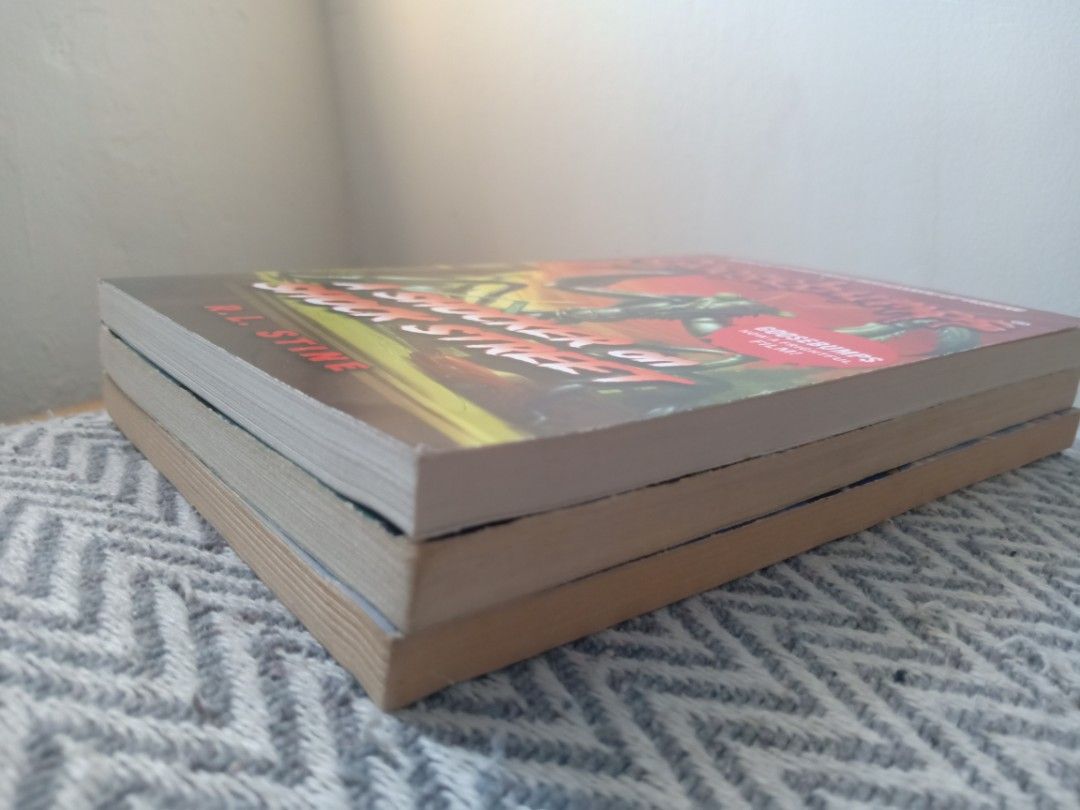 Goosebumps Book Bundle - R.L. Stine Horror (Category: Storybooks) located in Bacolor. Submitted by appletun (Listing ID 1470233905, Image 2). Description: Goosebumps books by R.L. Stine. bundle for P300 or individual prices below: Welcome to Dead House - P150 The Abominable Snowman of Pasadena (ex-libris) - P100 A Shocker on Shock Street - P150 used book in readable condition. please expect signs of wear associated with used books (such as tannin
