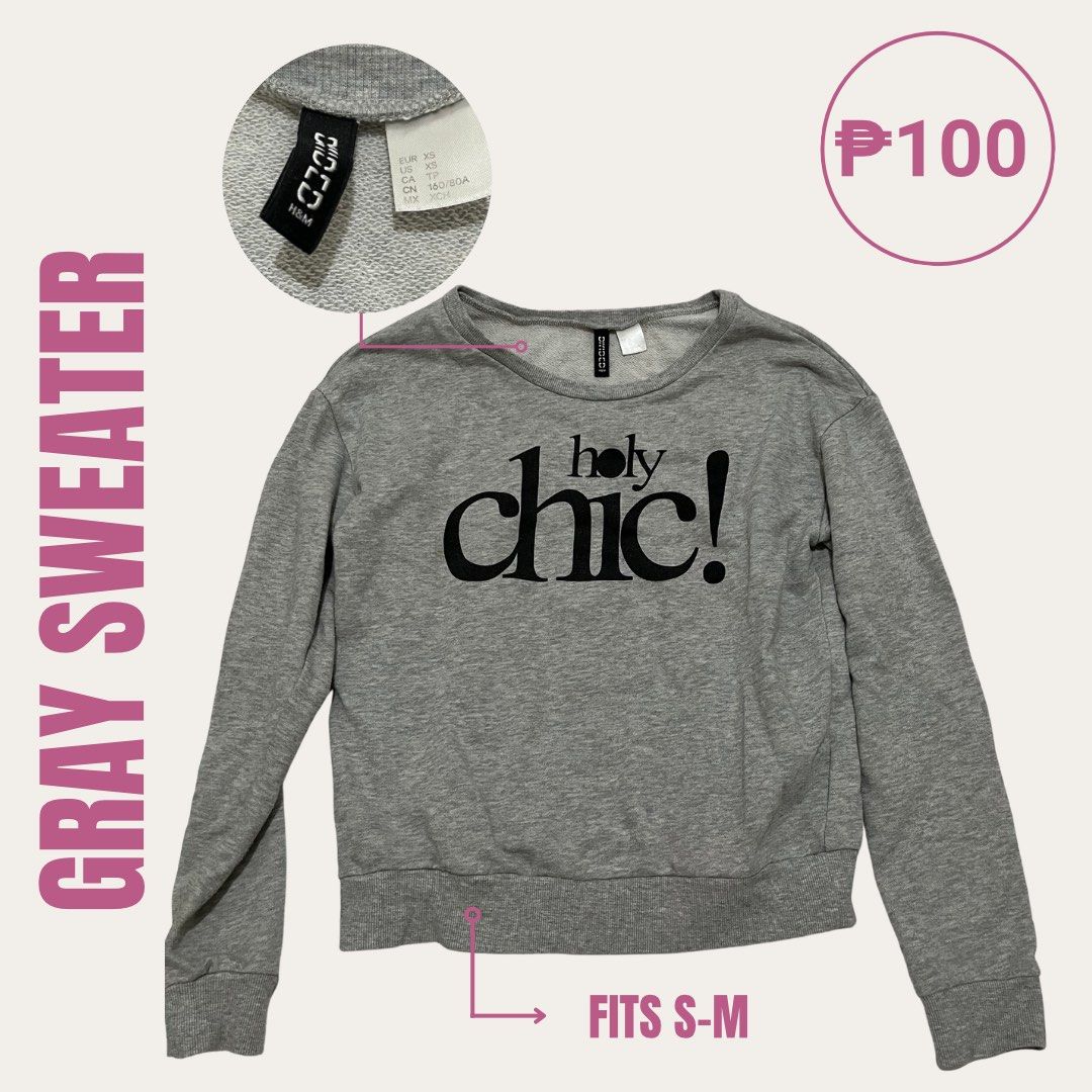 Gray cropped sweater (Category: Coats, Jackets and Outerwear) located in Pasig City. Submitted by chloe_miel (Listing ID 1470244371, Image 1). Description: .