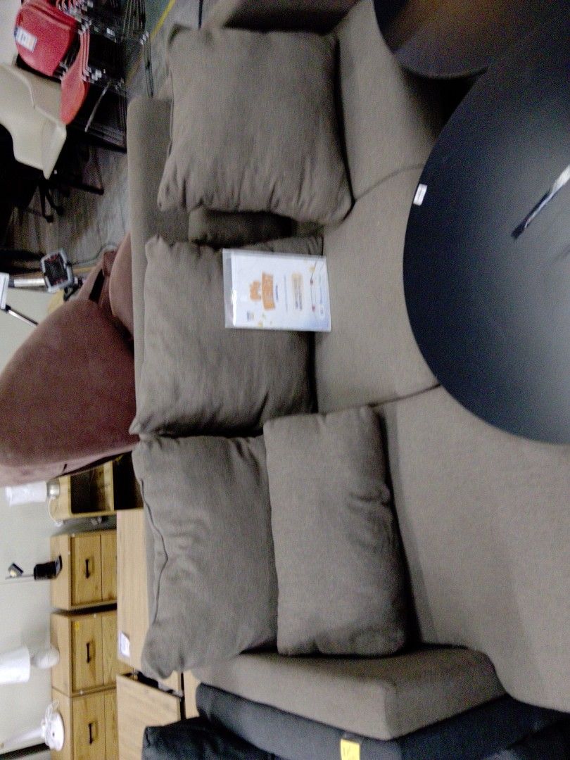 Grey sectional sofa with chaise and cushions (Category: Sofas) located in Manila. Submitted by kamanowkhmr (Listing ID 1470172982, Image 2). Description: - Grey sectional sofa with a built-in chaise lounge - Includes multiple matching throw cushions - Neutral fabric upholstery fits any living room - Comfortable seating with a solid, sturdy build - Ready for pick up.