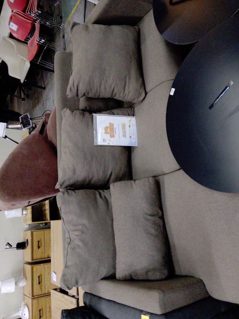 Grey sectional sofa with chaise and cushions (Category: Sofas) located in Manila. Submitted by kamanowkhmr (Listing ID 1470172982, Image 3). Description: - Grey sectional sofa with a built-in chaise lounge - Includes multiple matching throw cushions - Neutral fabric upholstery fits any living room - Comfortable seating with a solid, sturdy build - Ready for pick up.