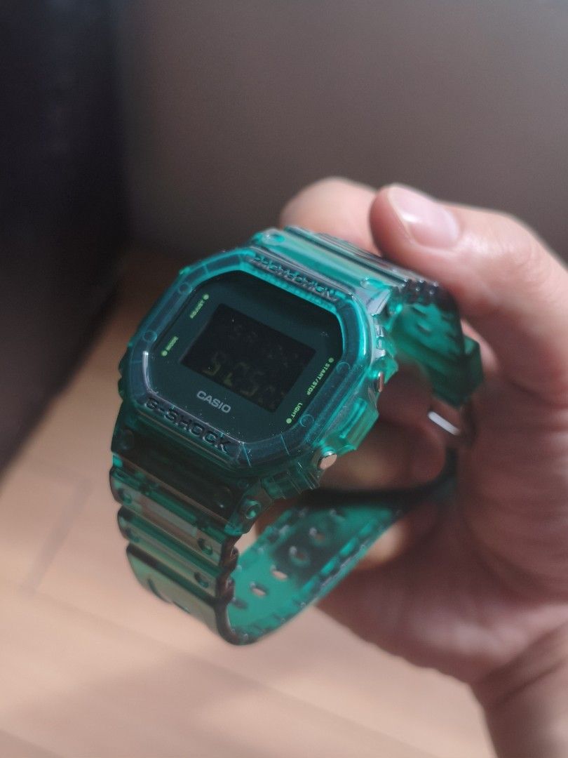 Gshock DW-5600SB-3 (Category: Men's Watches) located in Manila. Submitted by brick.owens (Listing ID 1470308165, Image 3). Description: Introducing the vivid green DW-5600SB-3 from the new "COLOR SKELETON SERIES". The base model is square-face DW-5600. in excellent condition naked selling for only Php 5,000.00 negotiable.