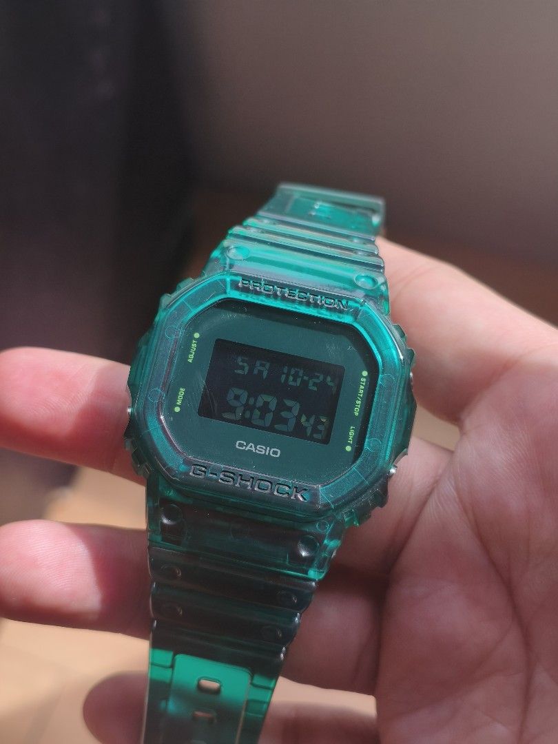Gshock DW-5600SB-3 (Category: Men's Watches) located in Manila. Submitted by brick.owens (Listing ID 1470308165, Image 2). Description: Introducing the vivid green DW-5600SB-3 from the new "COLOR SKELETON SERIES". The base model is square-face DW-5600. in excellent condition naked selling for only Php 5,000.00 negotiable.