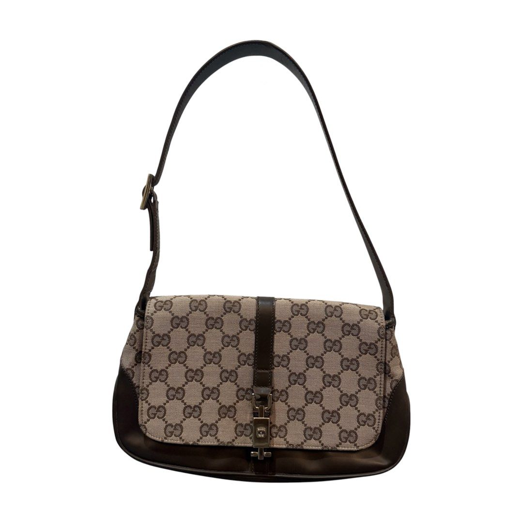 Gucci Beige GG Jackie Shoulder Bag (Category: Luxury Bags & Wallets) located in Makati City. Submitted by goodfindss_ (Listing ID 1470332219, Image 1). Description: Gucci Beige Jackie GG Shoulder Bag Authentic Very Good Condition Sign Of Use Only 15k Dm! 📩.