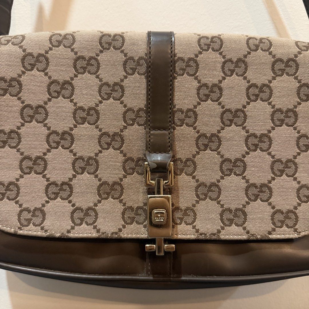 Gucci Beige GG Jackie Shoulder Bag (Category: Luxury Bags & Wallets) located in Makati City. Submitted by goodfindss_ (Listing ID 1470332219, Image 3). Description: Gucci Beige Jackie GG Shoulder Bag Authentic Very Good Condition Sign Of Use Only 15k Dm! 📩.