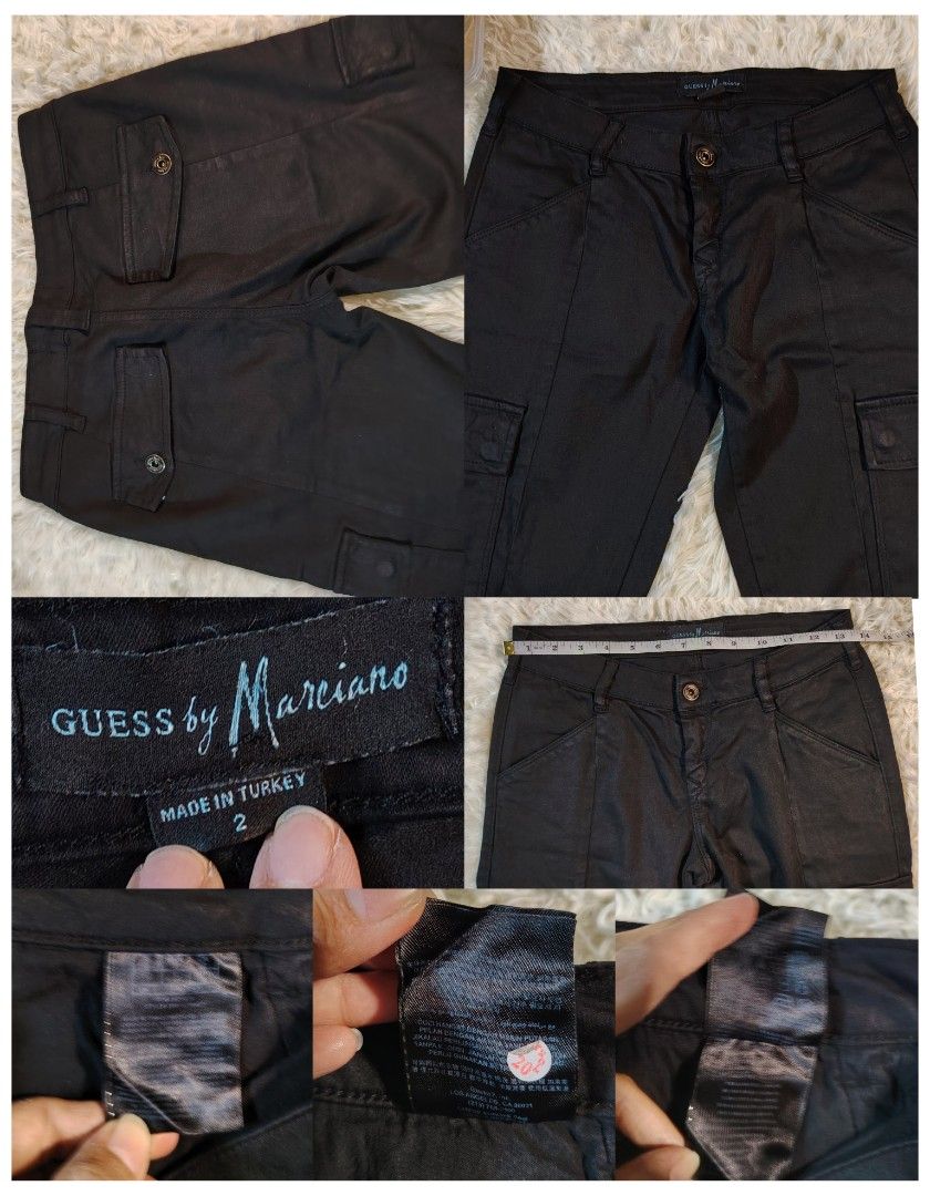 Guess by Marciano Black Cargo Pants Size 2 (Category: Jeans) located in Caba. Submitted by valerie_18947 (Listing ID 1470274100, Image 2). Description: Authentic Guess by Marciano Slim Cargo Pants (Size 2 / US 26) Coated Black attach Condition: Select: "Like New" Description: Selling a 100% Authentic pair of Guess by Marciano Slim Cargo Pants in a crisp, dark black. This is from Guess's premium high-end line—gorgeous tailoring and high-quality ma