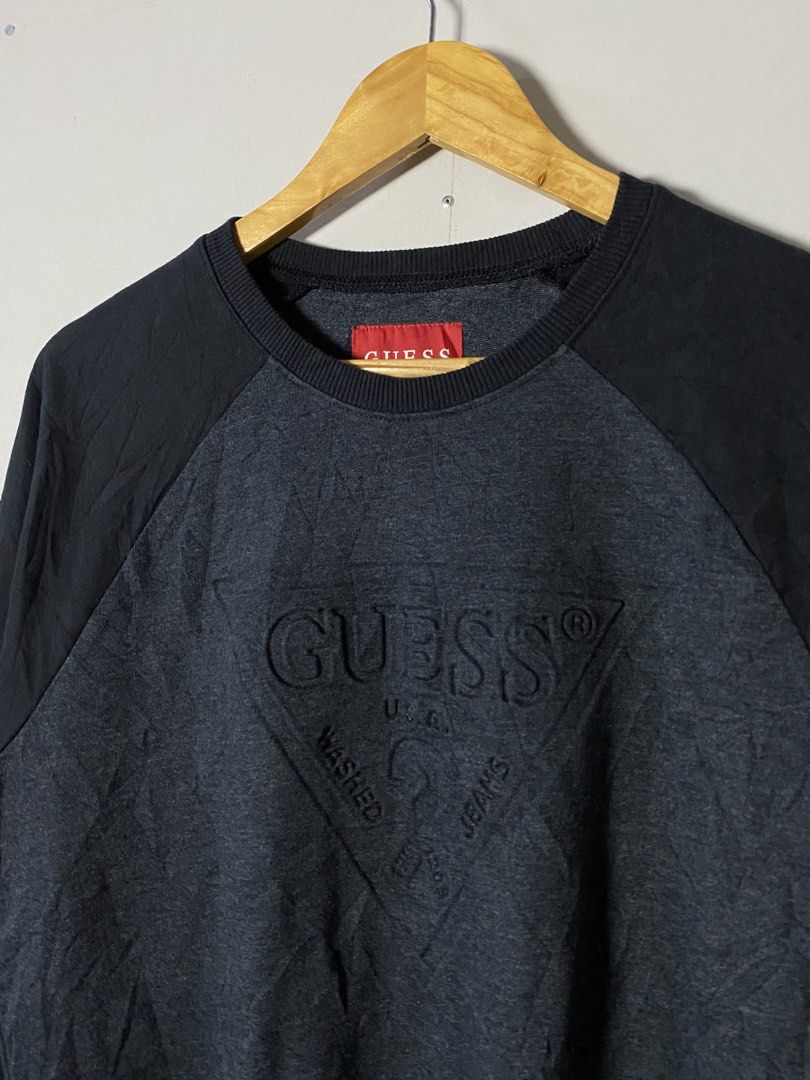 GUESS EMBOSSED LOGO SWEATSHIRT (Category: Coats, Jackets and Outerwear) located in Lianga. Submitted by andreydema06760 (Listing ID 1470275961, Image 3). Description: WTS 📣 GUESS “EMBOSSED LOGO” SWEATSHIRT GOOD AS NEW 10/10 COLOR RATE 21x28 DIMENSIONS SIZE M ON TAG CAN FIT TO LARGE NO ISSUE SOLID NITO BOSSING DM FOR SURE BUYER 📥.
