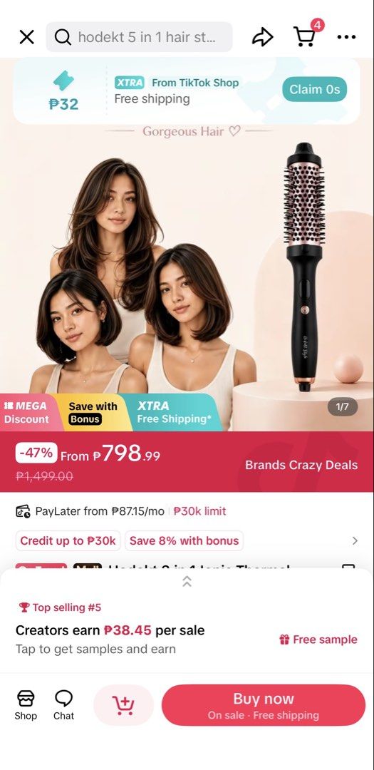 Hair Thermal Brush (Category: Hair) located in Manila. Submitted by chicksandteens (Listing ID 1470163319, Image 2). Description: • only used a few times • still in good condition rfs: not being used anymore since I already have a hair straightener mop: gcash mod: lalamove (sf shouldered by the buyer) location: quezon city price: ₱500 only !! 📩 DM me if interested : ) .