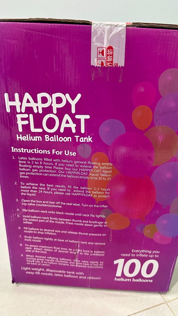 HAPPY FLOAT Portable Disposable Helium Balloon Gas Tank (Up to 100 ...