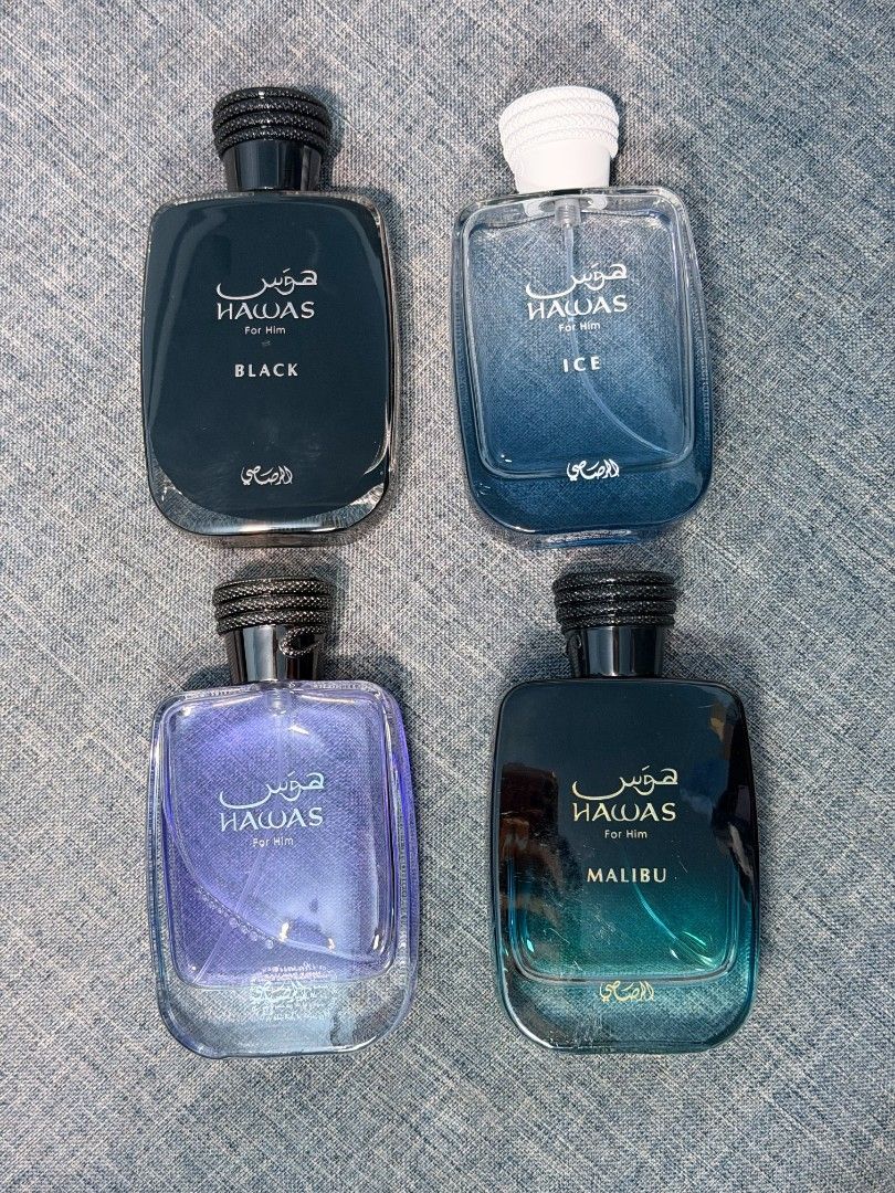 Hawas Frag (Ice, Black, For Him and Fire) (Category: Fragrance & Deodorants) located in Paranaque City. Submitted by barbs24 (Listing ID 1470227533, Image 1). Description: Onhand Hawas Ice-1600 For Him-1600 Black-1800 Fire-2300.