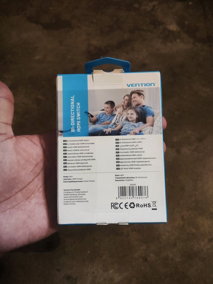 HDMI Switch (Category: Other Accessories) located in Rawang. Submitted by jualpart (Listing ID 1470191241, Image 2). Description: - Brand: Vention (Model: AKO0) - Type: Bi-Directional HDMI Switch - Resolution Support: Up to 4K @ 60Hz Ultra HD - Features: Switch 2 sources to 1 display or 1 source to 2 displays - Material: Durable ABS shell with nickel-plated interface - Condition: open box - COD available in Serendah, Selangor.