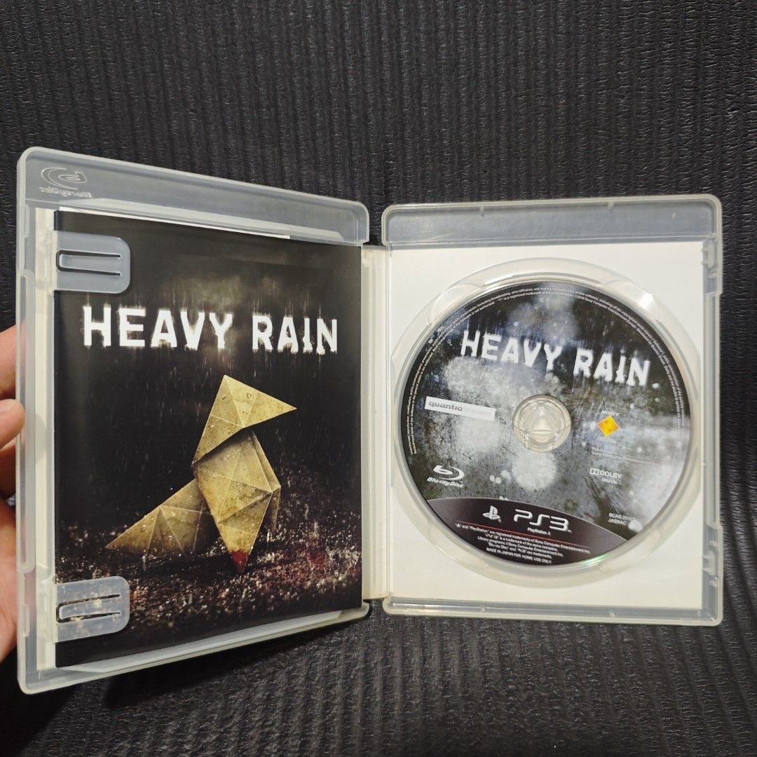 Heavy Rain PS3 Game R3 CIB (Category: PlayStation) located in Quezon City. Submitted by shopme_gadget30 (Listing ID 1470317715, Image 3). Description: kindly read the details first for sale fixed price mint condition tested and working with Case and disc game (no scratches) with Manual compatible to ps3 console R3 Region qc area meet up: sm north shipping fee must shoulder by the buyer via lalamove or grab payment: bdo/gcash happy gaming everyone