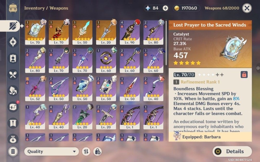 HIGH AR GENSHIN ACCOUNT (Category: Game Gift Cards & Accounts) located in Cabanatuan. Submitted by shuaoy (Listing ID 1470150419, Image 2). Description: wts / lfb genshin account - high ar - farmable, low explo - many quests - sumeru archon quest currently - guaranteed eb, low pity - male mc - not ha/he, safe no hacks. - well built ganyu.