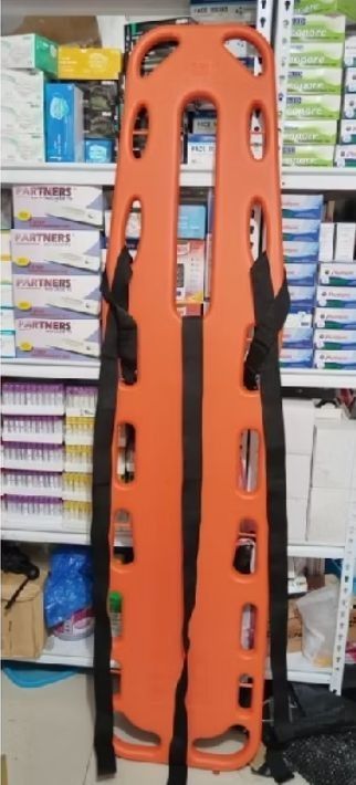 HLC Orange Spine Board Stretcher with Straps (Category: Medical Supplies & Tools) located in Manila. Submitted by hailidavid_48723a (Listing ID 1470214516, Image 2). Description: - Brand: HLC - Color: Orange - Material: Durable solid plastic construction - Includes: Black safety straps - Condition: Brand new in original cardboard box - Features: Multiple handholds around the edges for easy lifting - Usage: Standard size for emergency medical tran