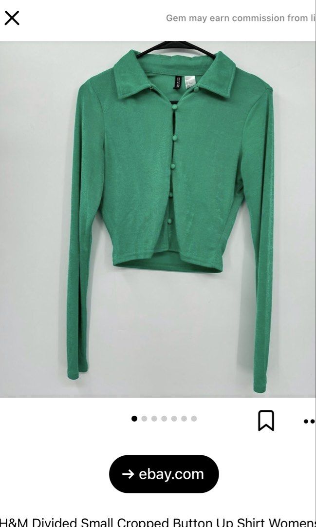 H&M DIVIDED Green Collared Long Sleeve Button-Up Top (Category: Longsleeves) located in Dasmarinas. Submitted by littleczarmer (Listing ID 1470293973, Image 3). Description: - Brand: H&M Divided - Size: M (CN 165/96A) - used once - 3rd pic is reference pic only from ebay, but same product!.