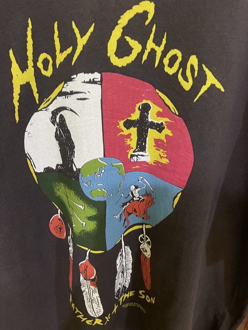 Holy Ghost Shirt (Category: Tshirts & Polo Shirts ) located in Marikina City. Submitted by greatfindsmnlph (Listing ID 1470189506, Image 3). Description: Holy Ghost Shirt Price: 380 Size: XL Width: 25.5 Length: 28 Color: Brown Color Rate: 10/10 Condition: 9.9/10 cut tag Very nice in actual.