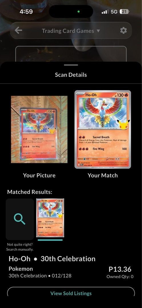 Ho-Oh Pokemon 30th Card (Category: Raw Singles) located in Quezon City. Submitted by bananak1tchen (Listing ID 1470238035, Image 2). Description: RFS: Decluttering MOP: Bank Transfer MOD: J&T/SDD.